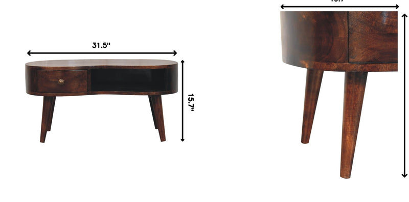 Wave Coffee Table With 1 Drawer