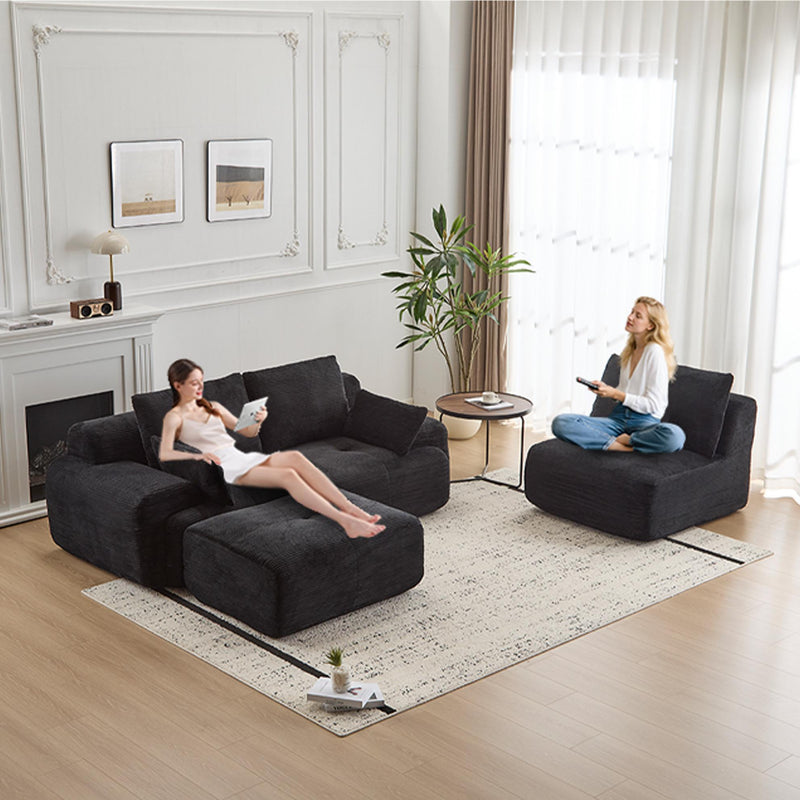 Compressed Sofa, Large Sectional Couches For Living Room - Black