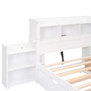 Storage Platform Bed With Pull Out Shelves, Trundle, And 2 Drawers
