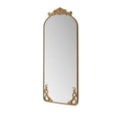 Full Body Arched Mirror With Vintage Carved Applique