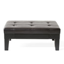 Chatham - Ottoman With Drawer Leather Storage Solution - Dark Coffee