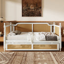 Traditional Style Rattan Daybed, No Box Spring Needed
