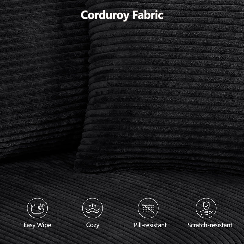 Luxury 8 Piece Modular U Shaped Sectional Sofa With Oversized Chaise Lounge And Bed Corduroy Upholstery