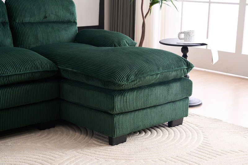 U-Shaped Profile Sofa, Including Two Single Seats And Two Chaise, Modular Sofa, Corduroy Sofa