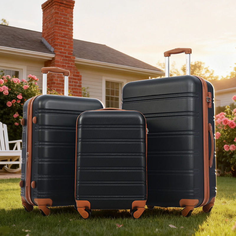 3 Piece Luggage Set Hardside Spinner Suitcase With Tsa Lock 20" 24" 28" Available