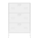 Modern Shoe Storage Cabinet With 3 Flip Drawers And Metal Frame For Entryway - Brushed Nickel