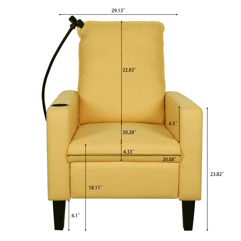 Recliner Chairs For Adults, Adjustable Recliner Sofa With Mobile Phone Holder & Cup Holder, Modern Reclining Chairs Fabric Push Back Recliner Chairs For Living Room, Bedroom