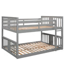 Full Over Full Bunk Bed with Ladder, Gray (Old SKU :LP000207AAE)