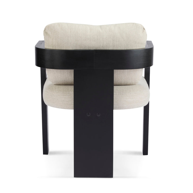 Dining Chairs With Pillow Back (Set of 2) - Beige / Black