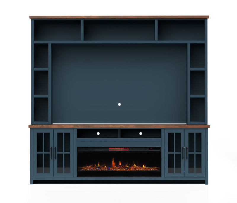 Nantucket - Super Fireplace Console - Blue Denim / Whiskey