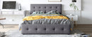 Upholstered Platform Bed With Classic Headboard And Drawers, No Box Spring Needed