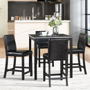 5 Pieces Counter Height Table Set, Kitchen Table With Square Table And 4 Upholstered Chairs
