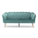 Modern Glam 3 Seater Sofa With Velvet Texture