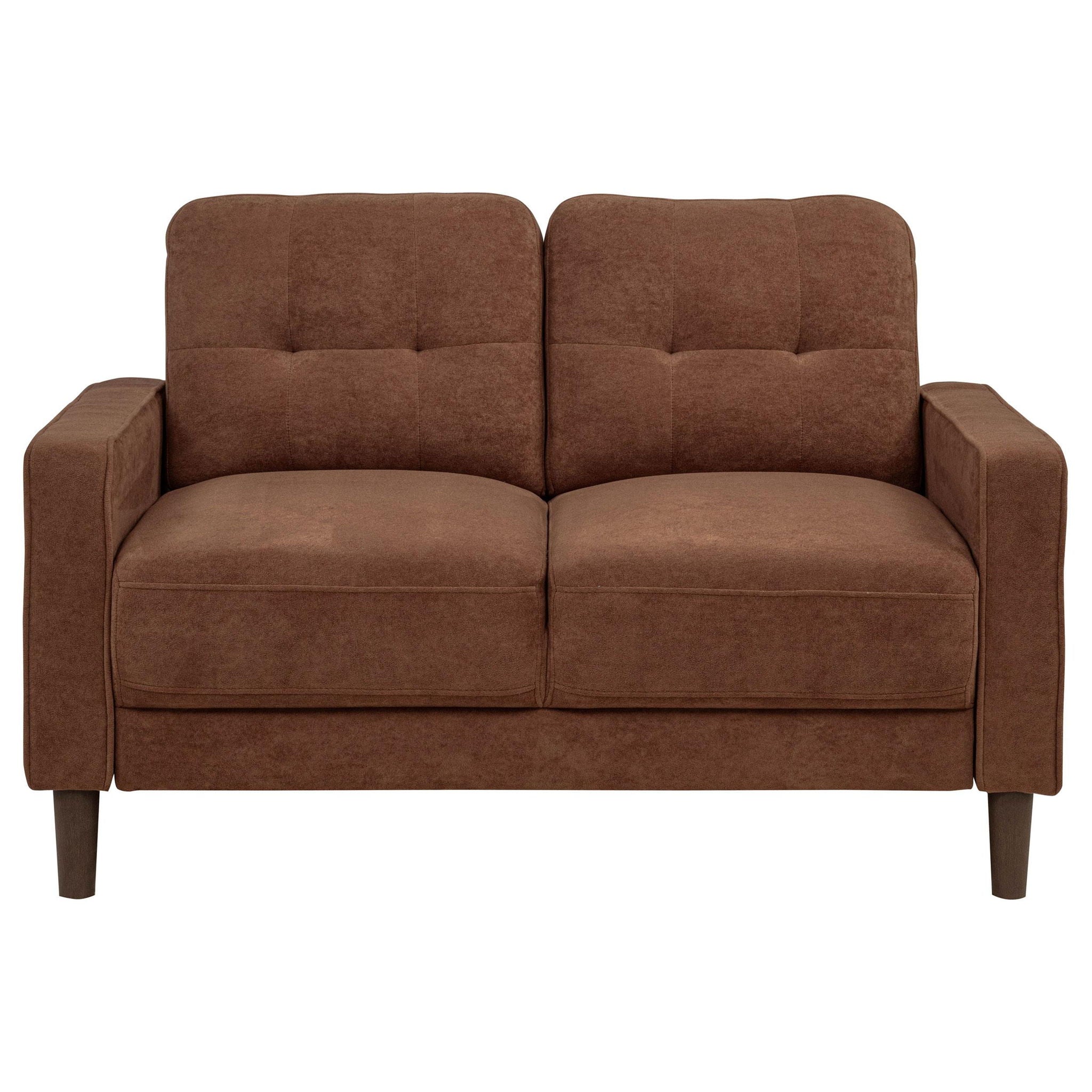 Bowen II 2-piece Fabric Upholstered Track Arm Sofa Set Rust