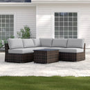 Wicker Sectional Sofa With Cushions And Table