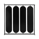 Large 4 Oval Wall Mirror With Square Frame, Home Decor For Living Room, Bedroom, Entryway, Office - Black