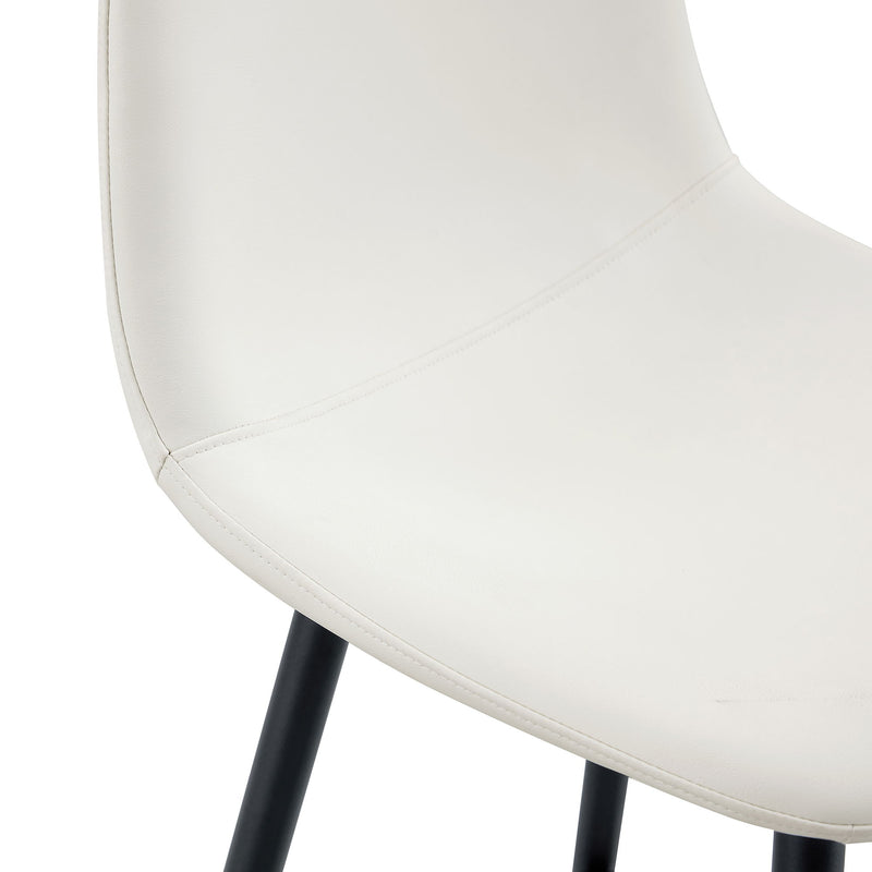 Modern Black Pu Bar Chair Rounded Backrest (Set of 2)