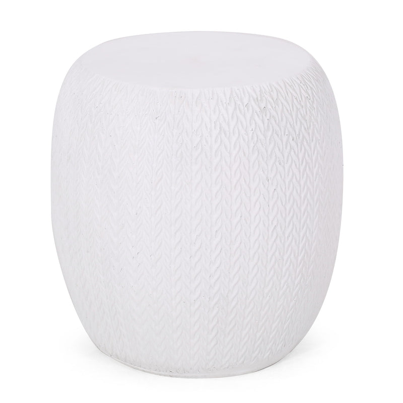 Outdoor Lightweight, Concrete Side Table - Antique White