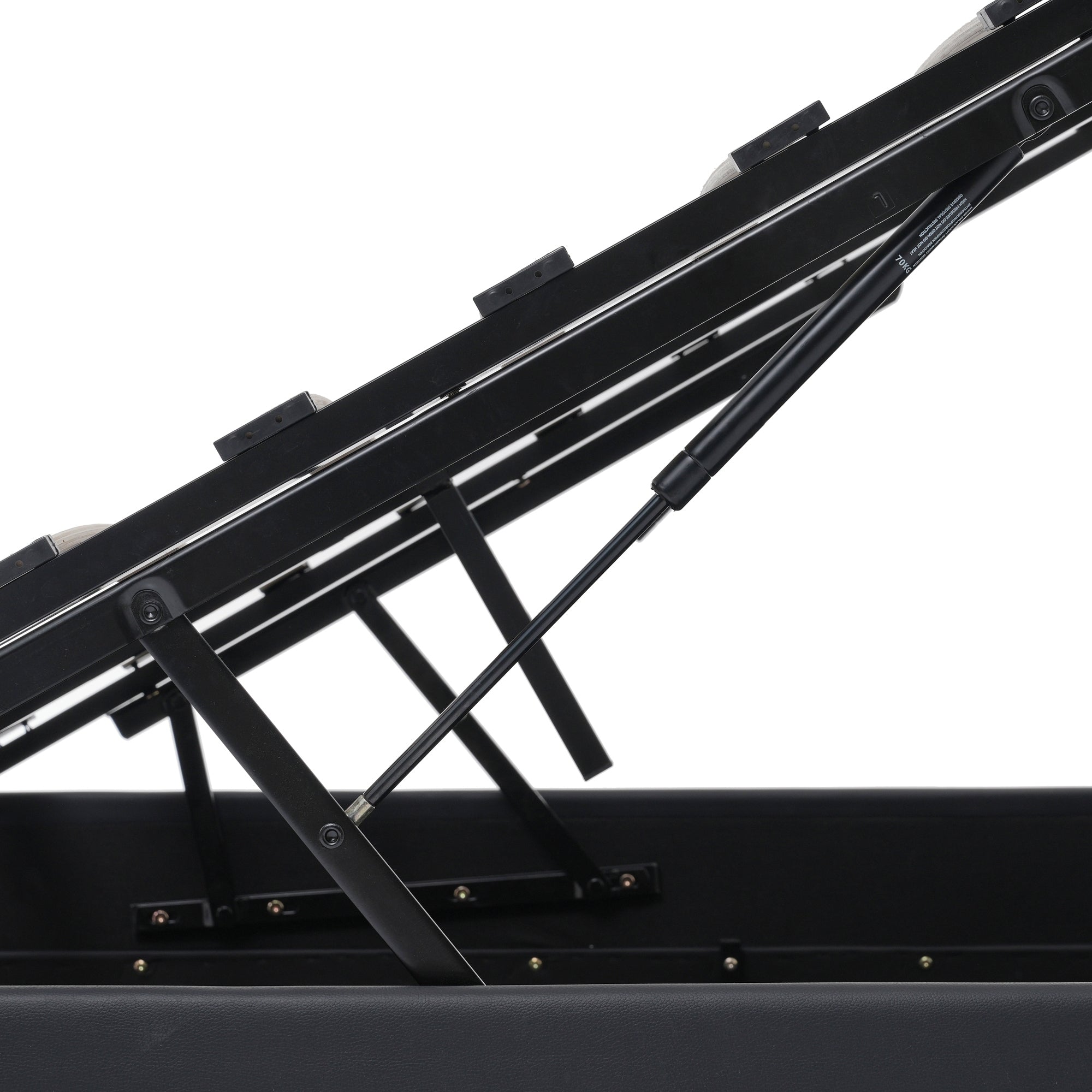 Queen Size  Upholstered Platform Bed with Storage Headboard and Hydraulic Storage System, PU Storage Bed with LED Lights and USB charger, Black - Atlantic Fine Furniture Melbourne FL