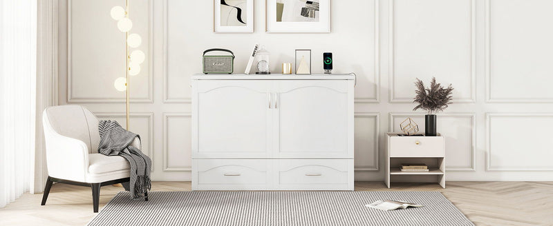 Murphy Wall Bed With Drawer And A Set Of Sockets & USB Ports, Pulley Structure Design