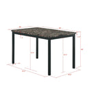 5 Piece Dinning Set With Faux Marble Top, Table & 4 Chairs - Black