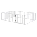 Metal Floor Bed Frame With Fence And Door