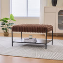 Upholstered Ottoman Coffee Table Foot Rest With Open Storage