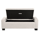 Textured Boucle Ottoman Bench With Hinged Lid For Seating And Storage - Beige