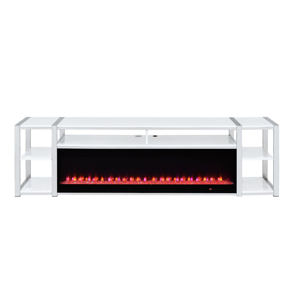 Midway 80" TV Console With Firelight in White by Elements International, view 8