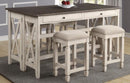 Drop Leaf Table With 4 Stools - Antique White