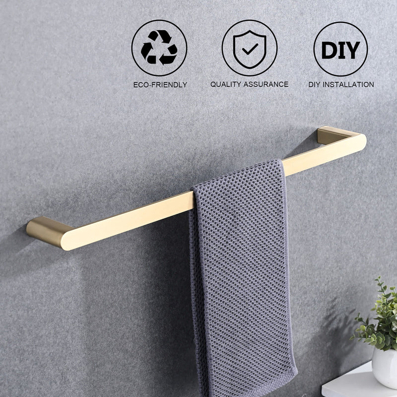 Modern Brushed Wall Mounted Bathroom Hardware Set With Robe Hook, Towel Rail, And Tissue Paper Holder