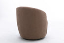Teddy Fabric Swivel Accent Armchair Barrel Chair With Powder Coating Metal Ring