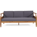Bianca - Outdoor 3 Seater Sofa Chat Set With Ottoman - Teak