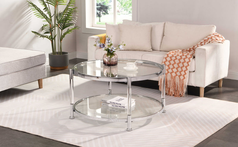 Contemporary Round Tempered Glass Table