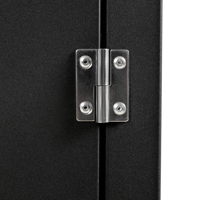 Versatile Outdoor Cabinet With Folding & Expandable Work Surfaces, Ample Storage Space, And Lockable Wheels - Matte Black
