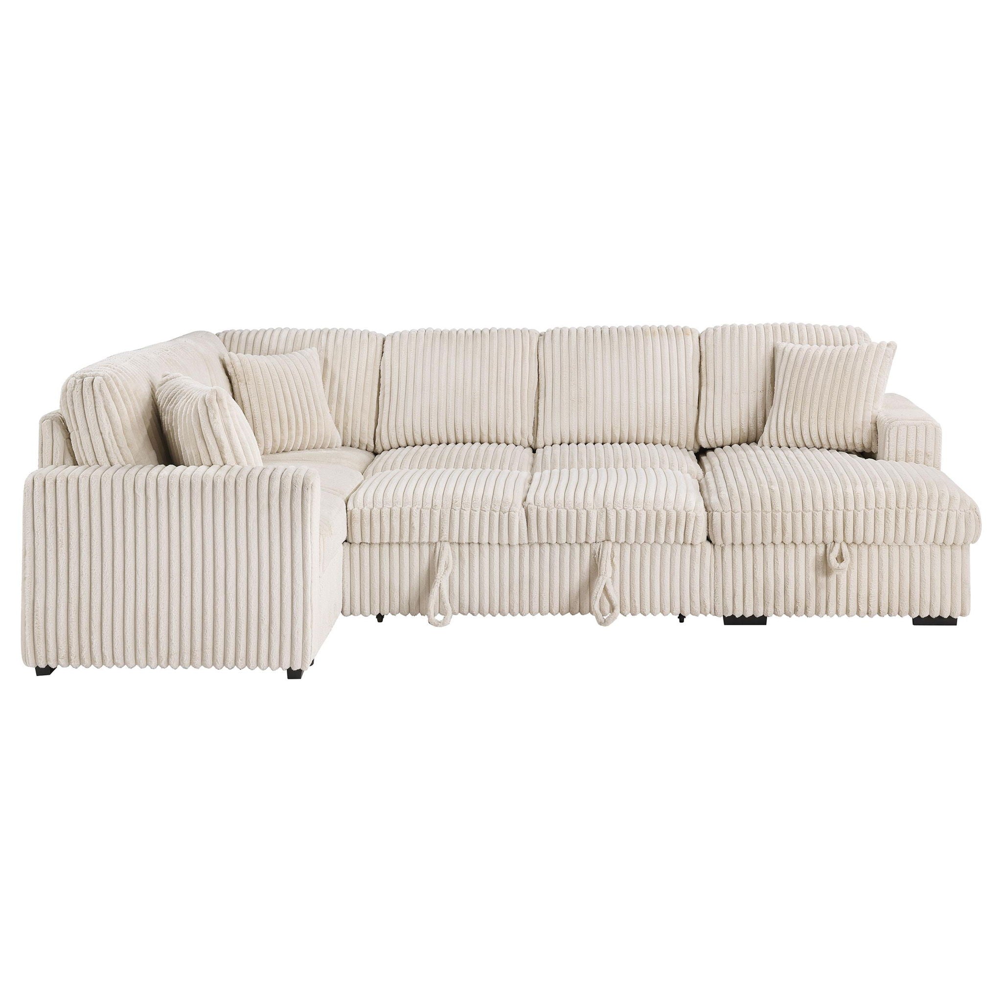 Devonshire Sleeper Sectional Sofa Storage Chaise Camel