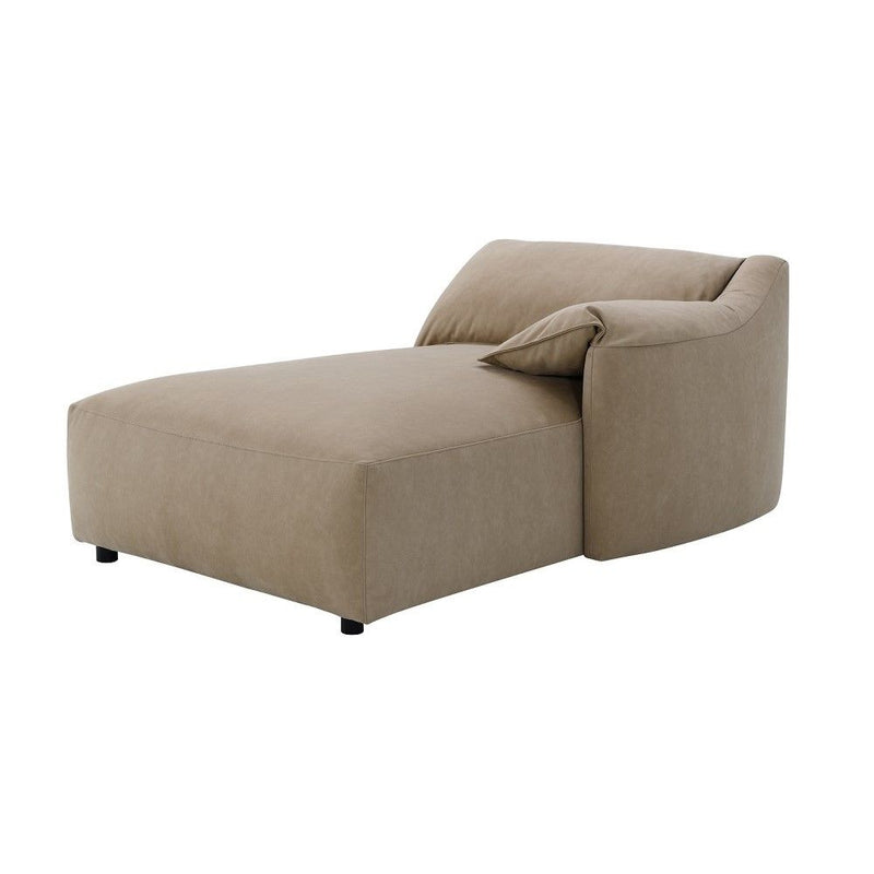 Veata - Sectional Sofa - Light Brown Suede Velvet