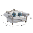 Pelumi - Loveseat - Light Gray Linen & Platinum - Finish - Atlantic Fine Furniture Inc