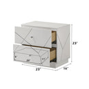 Esther - Nightstand - White / Silver