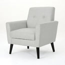 Radiantize - Upholstered Fabric Club Chair With Square-Off Back And Button Tufted
