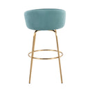 Claire - Contemporary / Glam Fixed Height Bar Stool (Set of 2) Round Footrest (Set of 2)