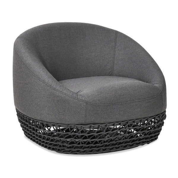 Willow - Upholstered Patio Deep Seating Armchair - Graphite Gray / Black