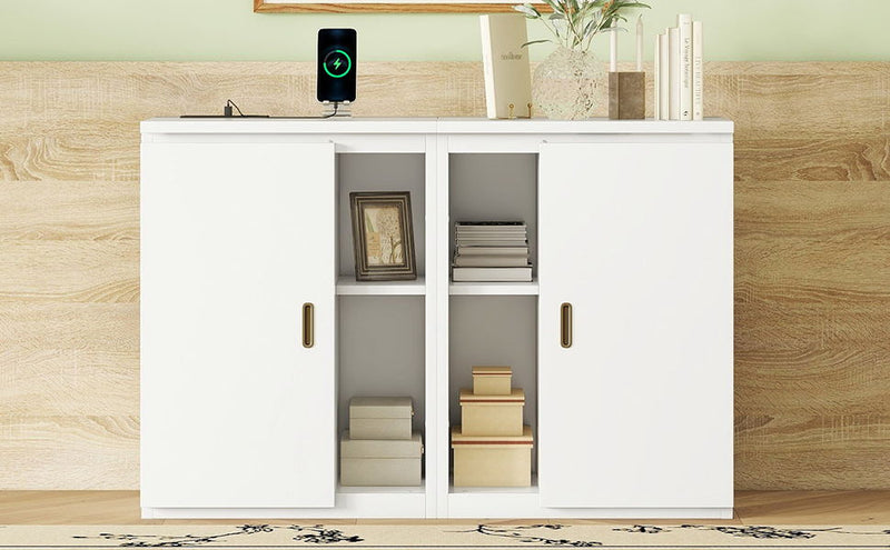 Murphy Bed With Shelves, Cabinets And USB Ports
