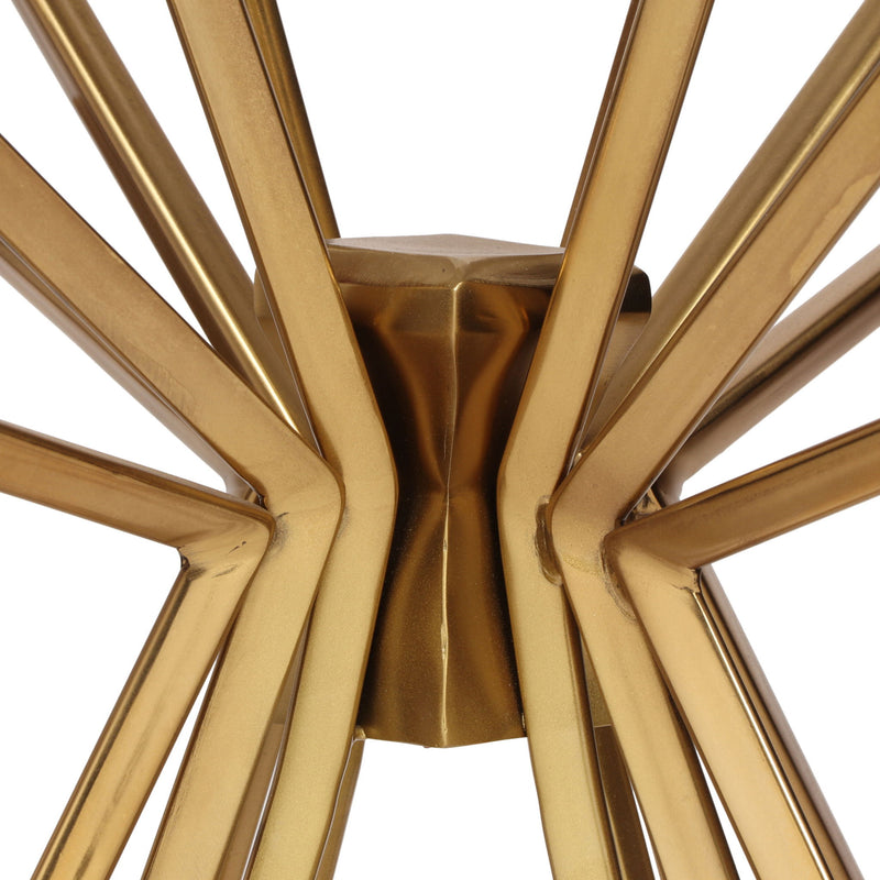Table With Sunburst Design - Gold
