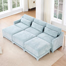 Stylish Sofa With Ottoman And Lumbar Pillows, Ergonomic Design