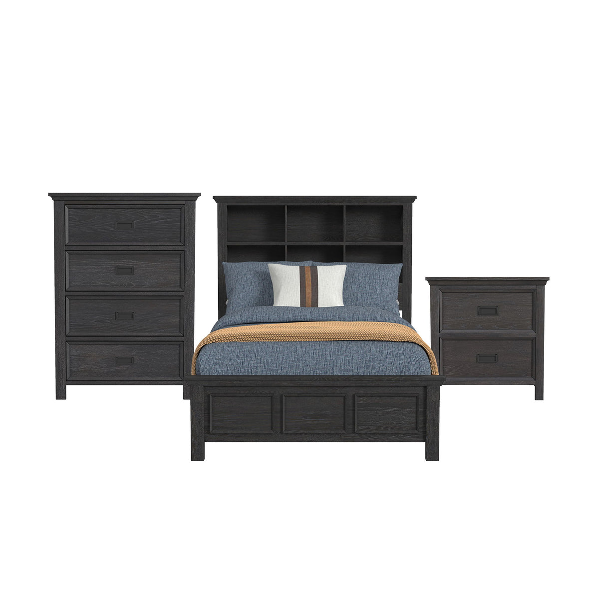 Hampton Kids Bookcase Bedroom Set in Black by Elements International, view 6