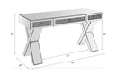 Noralie - 32" Writing Desk - Mirrored & Faux Diamonds