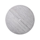 6 Person Outdoor Wooden Dining Set With Umbrella Hole And Removable Cushions For Patio - Gray