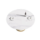 Modern Artificial Stone Round Carbon Steel Base Dining Table, Can Accommodate 6 People