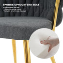 Modern Simple Linen Dining Chair With Plated Metal Legs (Set of 2)